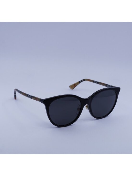 Burberry BE4464D 416187 Women Sunglasses Black Cat Eye Frame, Grey Lenses main image 5